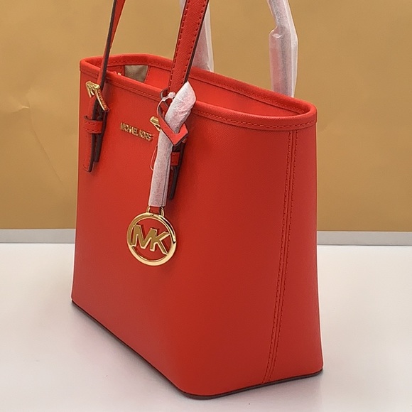 MICHAEL KORS 
 Extra-Small Saffiano Leather Top-Zip Tote Bag DARK SANGRIA - Picture 8 of 14